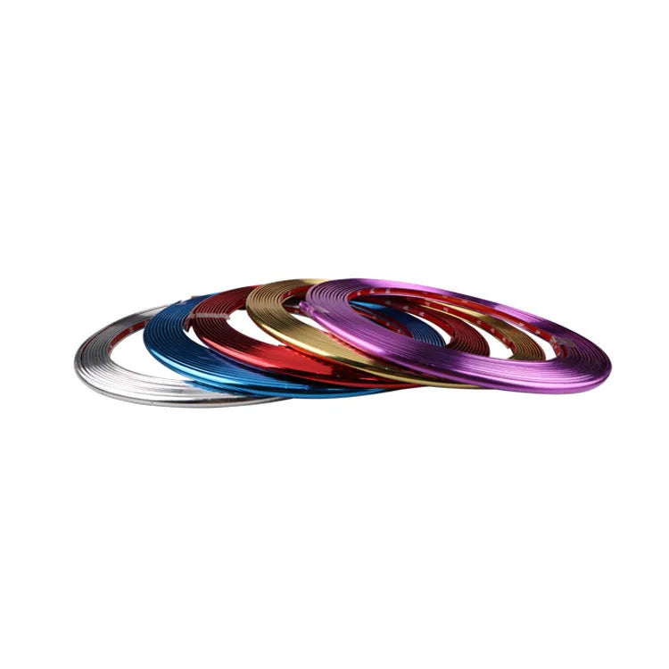 Electroplated purple PVC wheel hub trim roll for car wheel protection and decoration