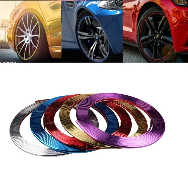 Electroplated purple PVC wheel hub trim roll for car wheel protection and decoration