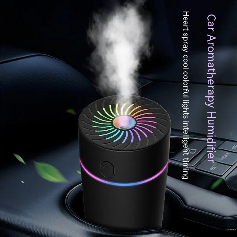 Car USB mini humidifier for automobile aromatherapy with timer function and quiet operation