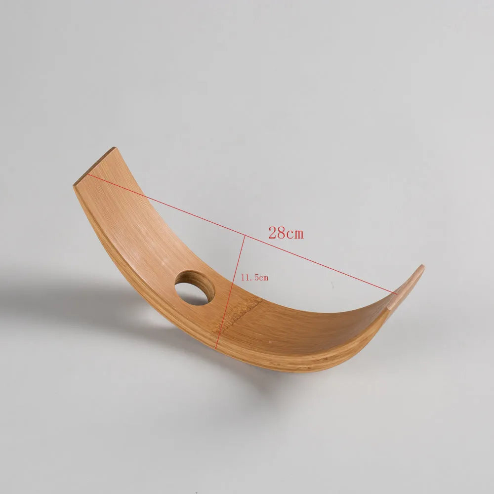 Creative bamboo wine bottle rack wall shelf semicircle style for kitchen living room bar storage