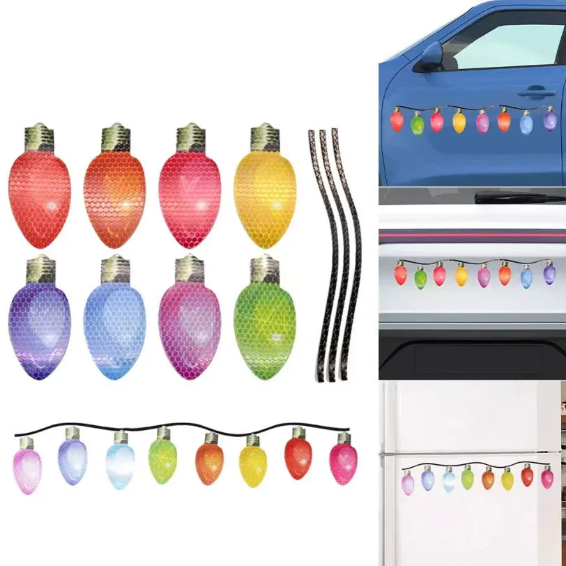Christmas reflective magnetic paste light bulbs for car refrigerator garage decoration