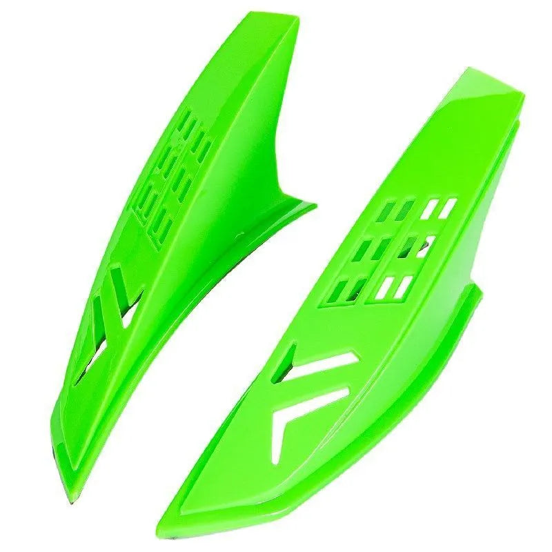 A pair of decorative helmet ears for children's motorcycle or ski helmets, shown in assorted colours.