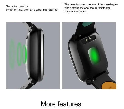 Q58 smart bracelet with 1.3-inch touch screen and silicone strap in gray