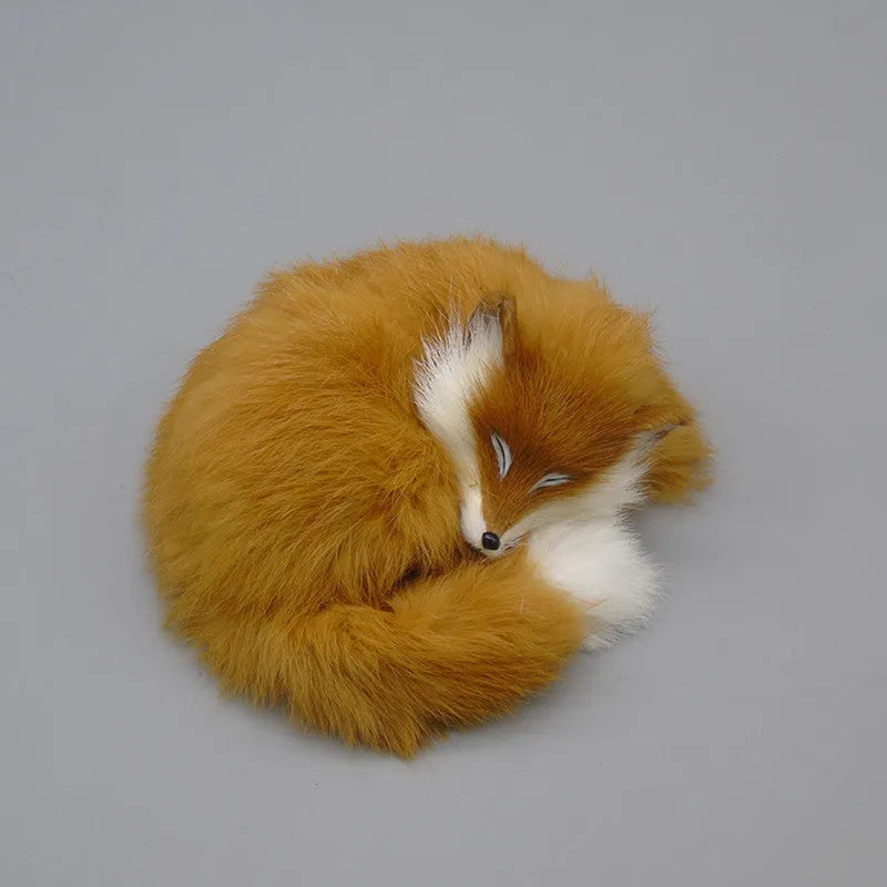 Artificial white fox fur car ornament measuring 15cm for dashboard decoration