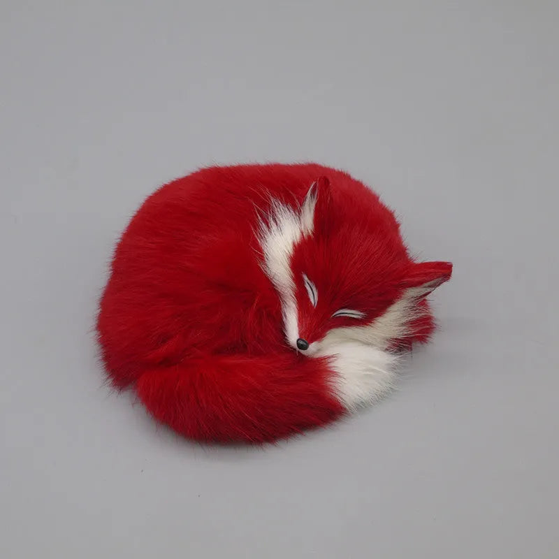 Artificial white fox fur car ornament measuring 15cm for dashboard decoration