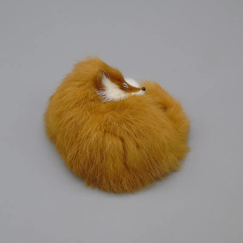Artificial white fox fur car ornament measuring 15cm for dashboard decoration