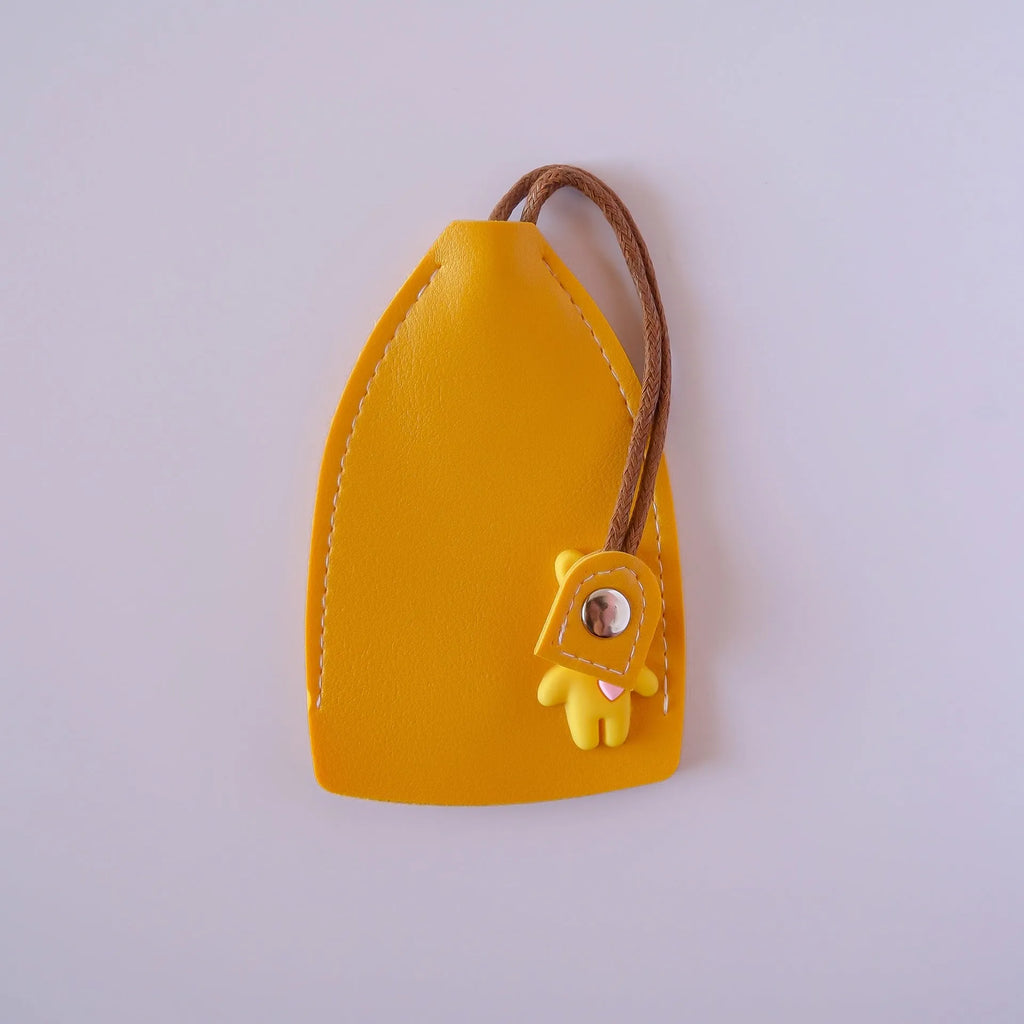 Car key case with RFID protection in black, wine red, sky blue, yellow, and pink colour options.