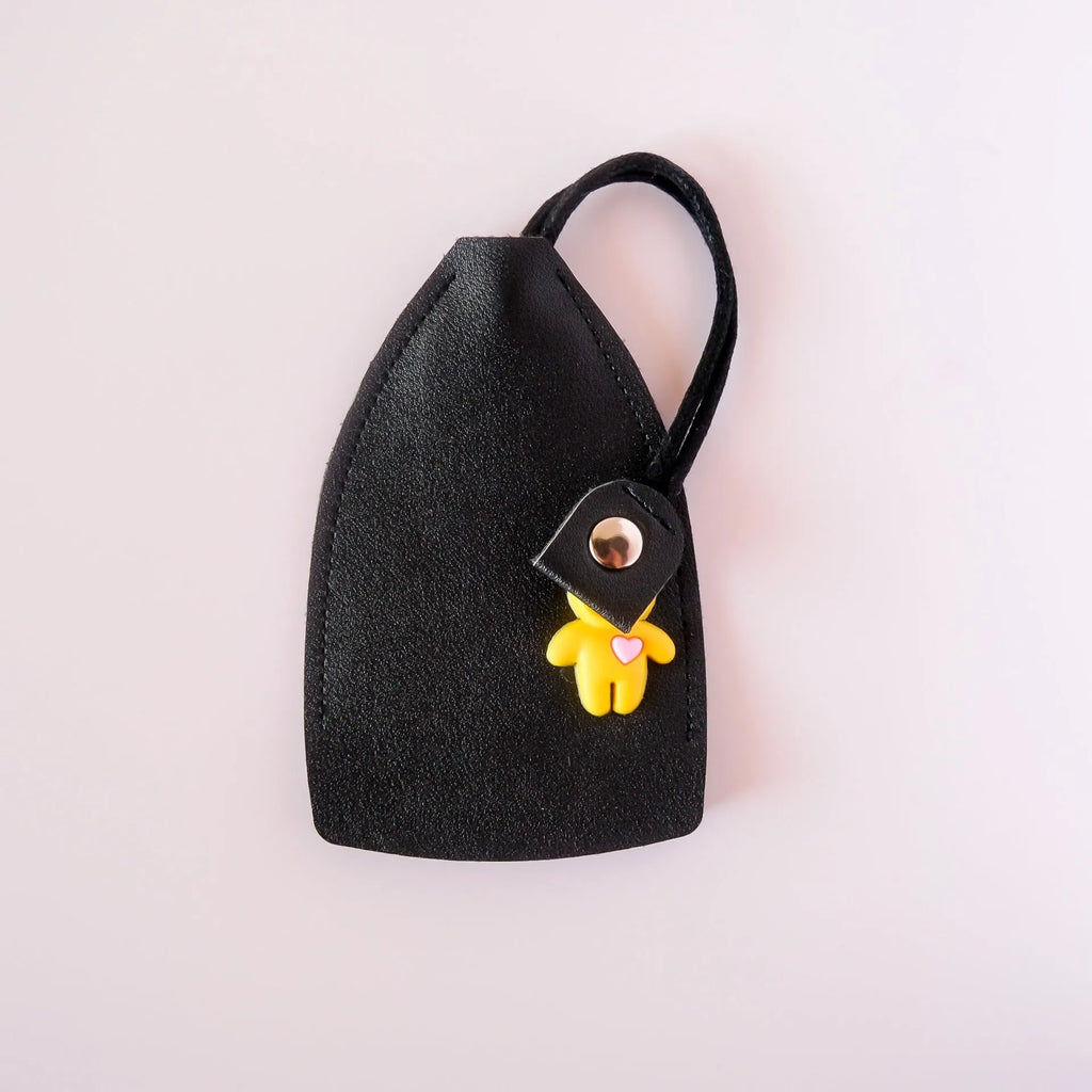 Car key case with RFID protection in black, wine red, sky blue, yellow, and pink colour options.