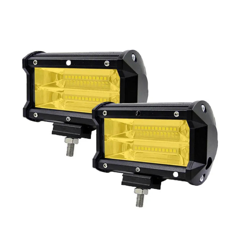 Black 5-inch LED work light for off-road vehicles with aluminium housing and polycarbonate cover