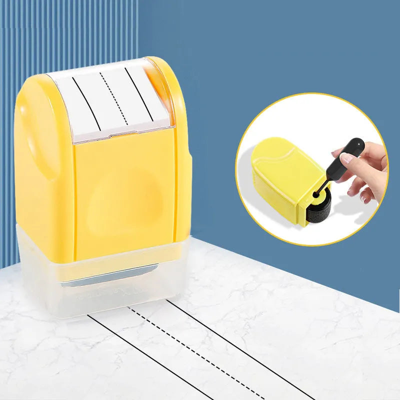 Rectangular plastic roller seal for English line marking in seven colour options