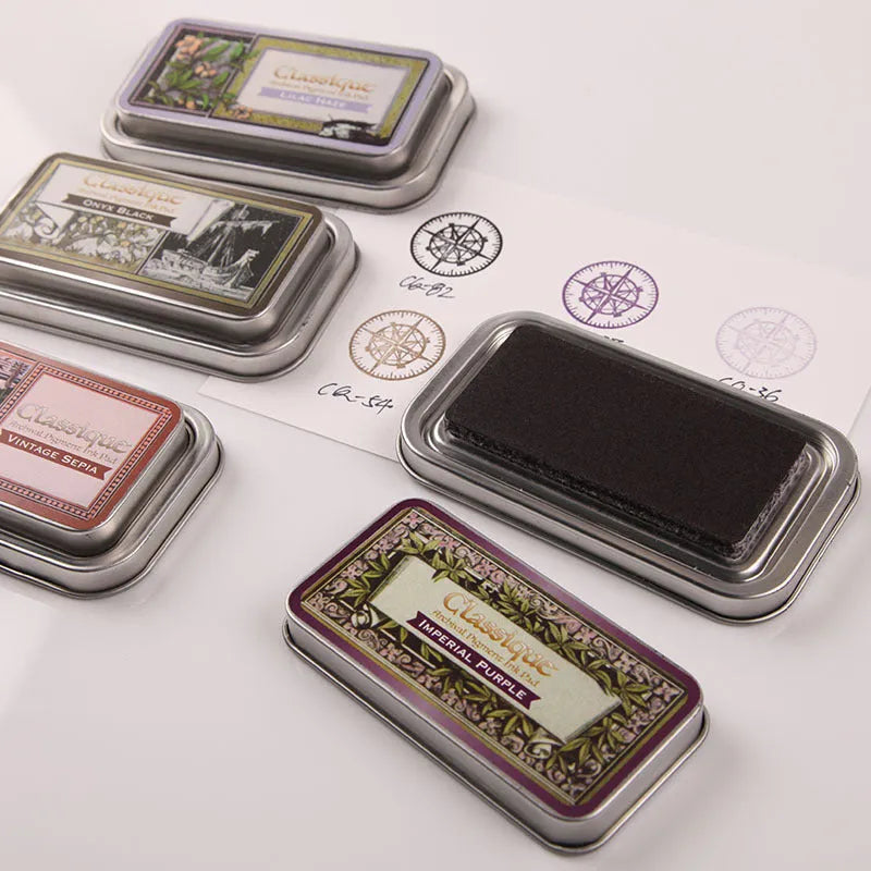 Rectangular oily ink stamp pad for DIY rubber stamps in five colour options