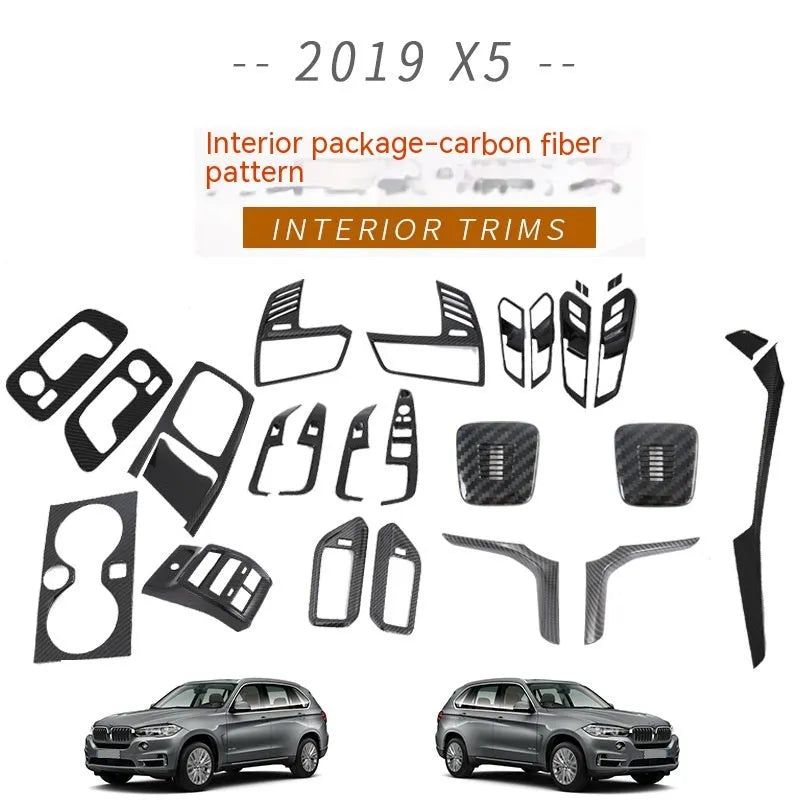 Black ABS centre console cup holder trim piece for 2019 BMW X5 interior