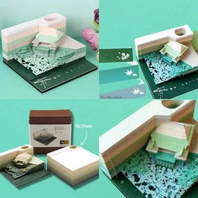 One Piece anime architecture sticky notes notepad showing 80x45mm craft paper sheets with hand tear edges