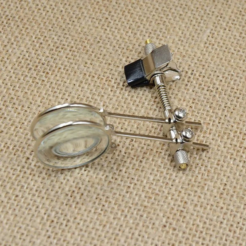 Metal bracket glasses double clip with glass lens for reading glasses magnification attachment