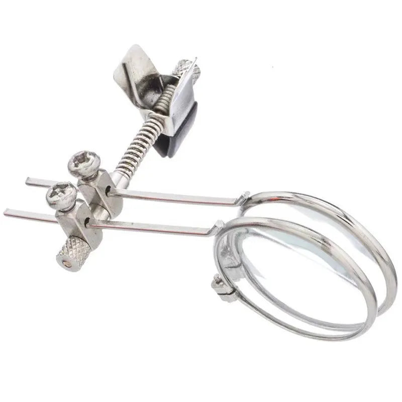 Metal bracket glasses double clip with glass lens for reading glasses magnification attachment