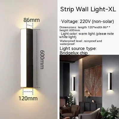 Modern simplicity outdoor wall washer up down light in warm white aluminium for patio wall