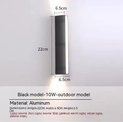 Modern simplicity outdoor wall washer up down light in warm white aluminium for patio wall