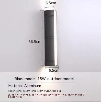 Modern simplicity outdoor wall washer up down light in warm white aluminium for patio wall