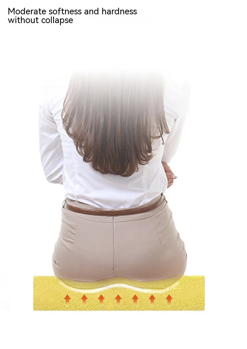 Black rectangular car seat cushion with 6cm thickness on a car seat.