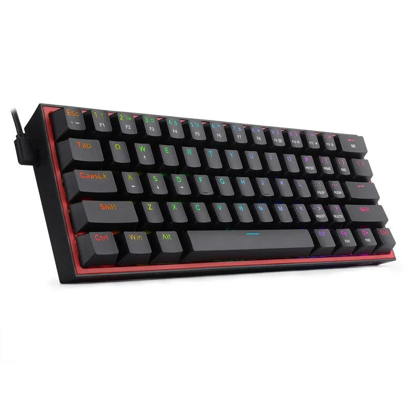 White and pink wired mechanical keyboard with RGB backlighting on dual keycaps.