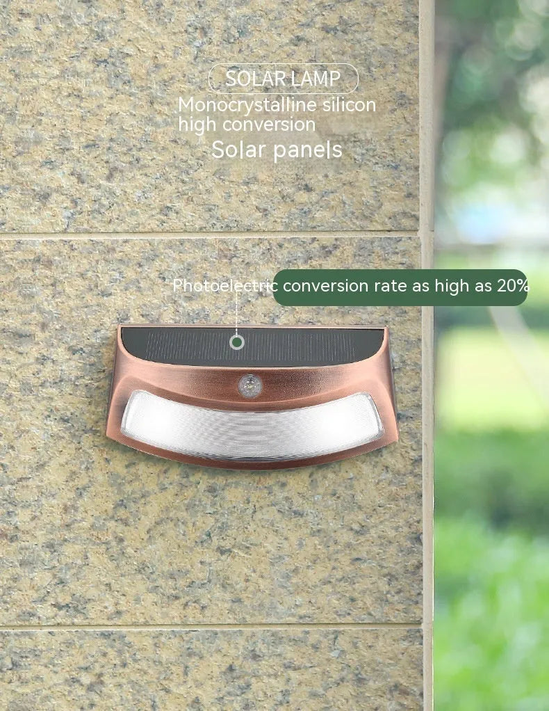 Solar outdoor retro smiling face wall light for garden courtyard decoration