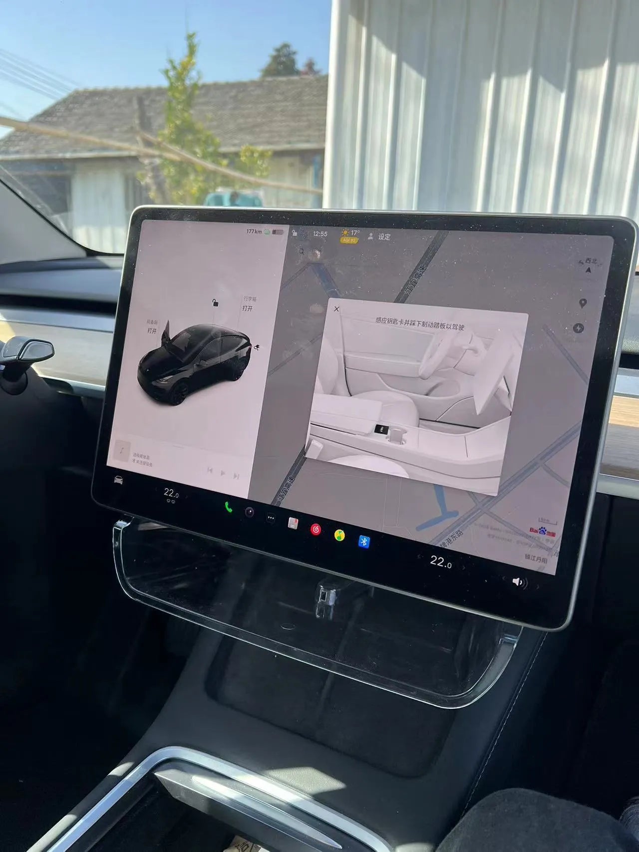 Black ABS plastic storage box for Tesla Model 3 and Y centre console.