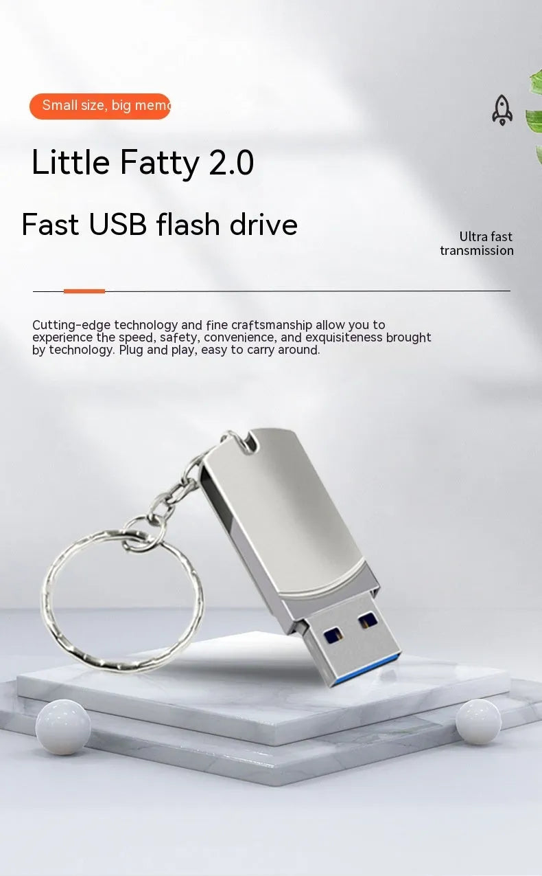 White metal rotating USB 3.0 flash drive with 16GB capacity, compact design
