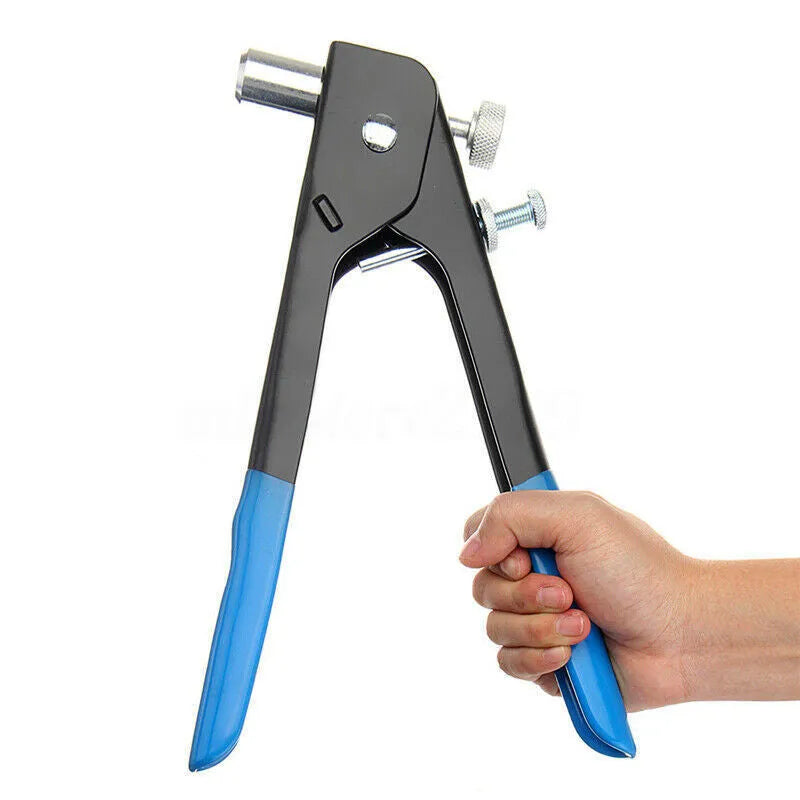 Manual riveter nut set with alloy steel construction in 86pc or 106pc kit options