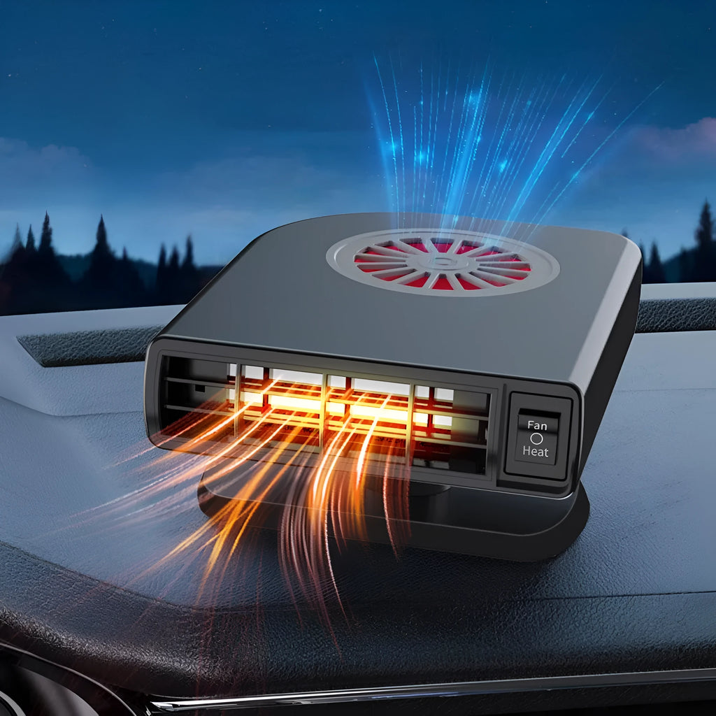 Black vehicle-mounted heater for car defrosting and defogging with compact ABS construction