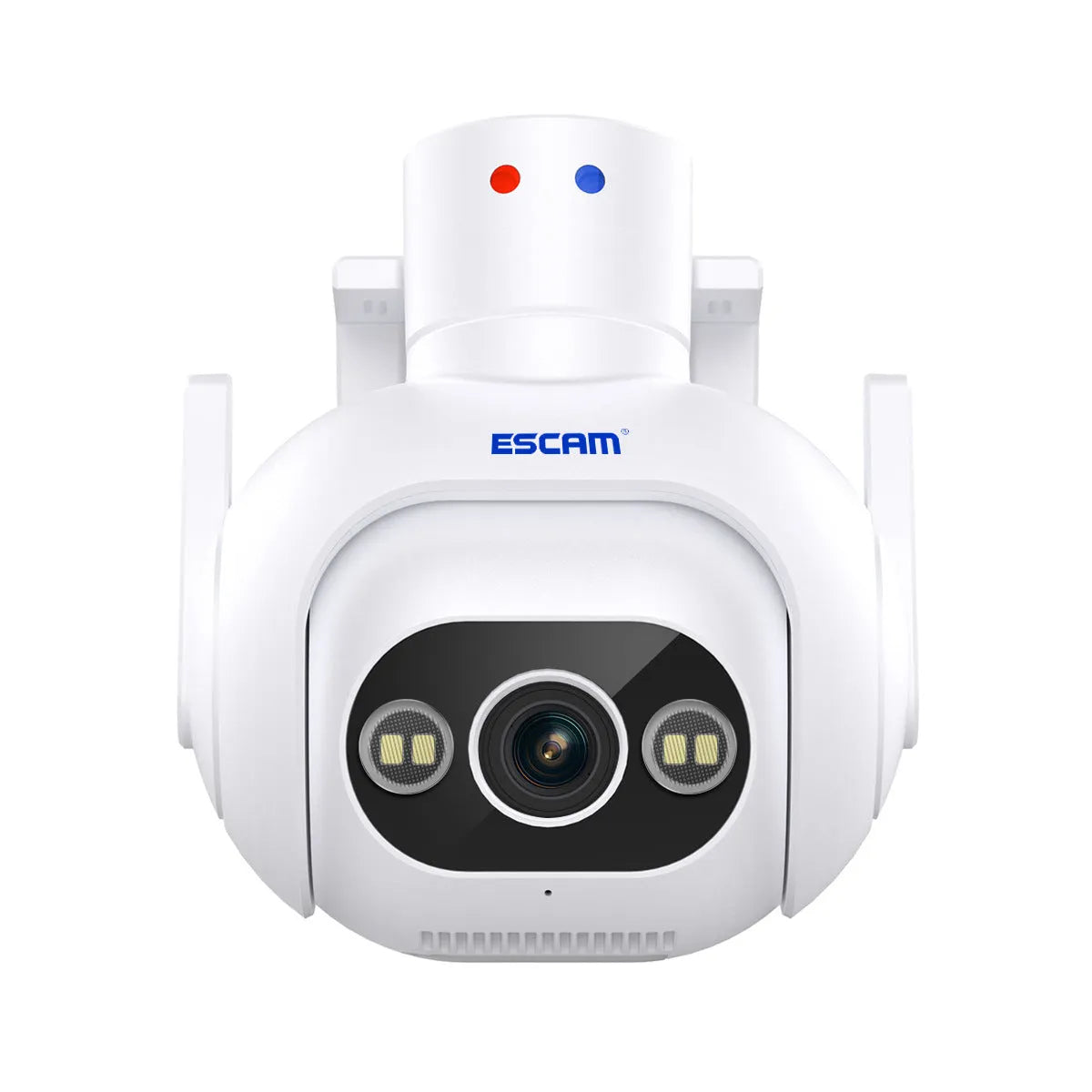 Smart colour night vision H265 security camera with wall mount in plastic housing.