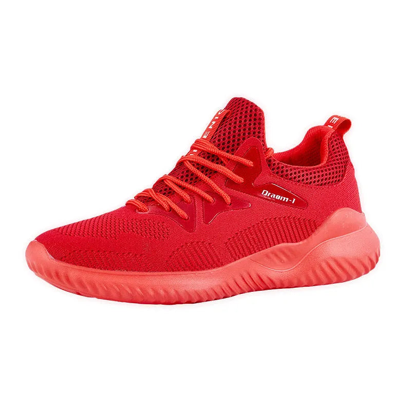 Breathable running shoes with mesh upper and front strap in multiple colours on MD sole