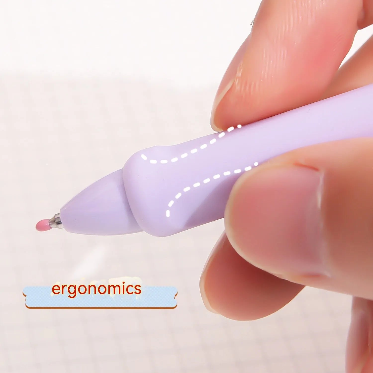 0.5mm Macaron colour press gel pen in smoked brown, white, and pink options.