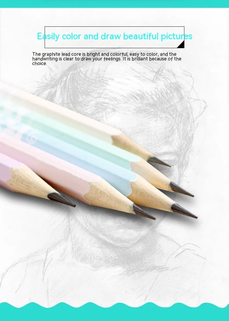 Basswood six-angle thermal transfer pencil with HB refill, shown in bulk packaging of 50 barrels.