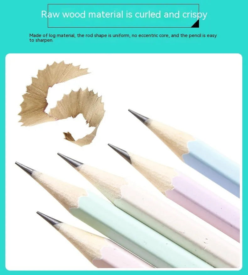 Basswood six-angle thermal transfer pencil with HB refill, shown in bulk packaging of 50 barrels.