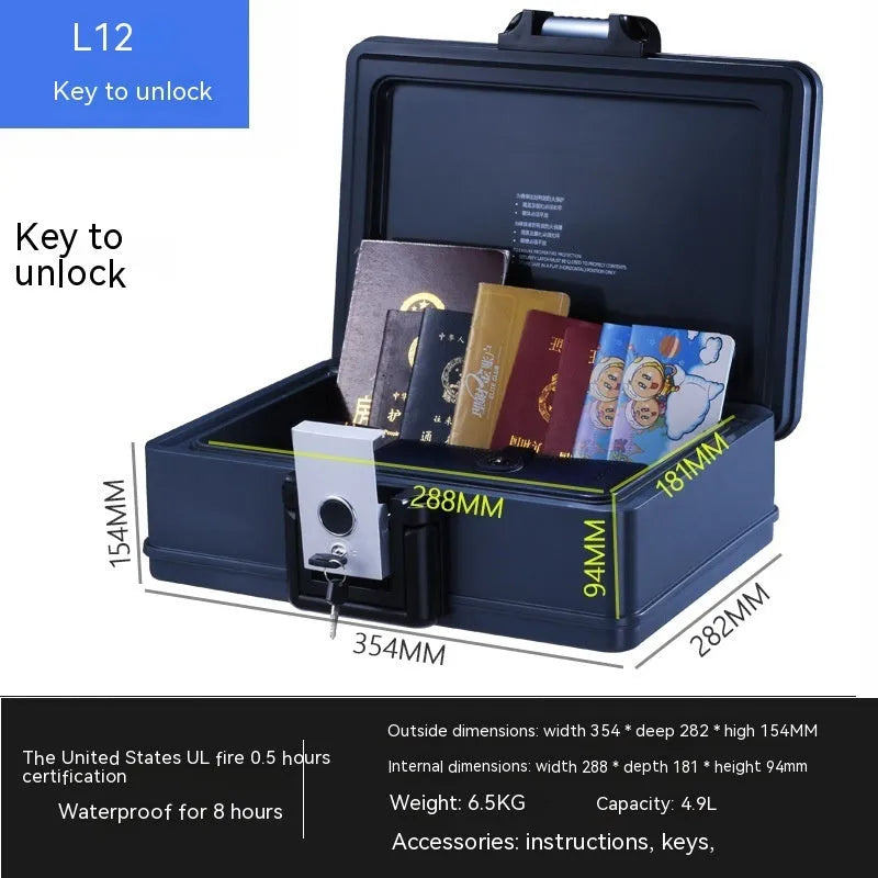 L12 portable mechanical safe box with key lock made from youjingang material