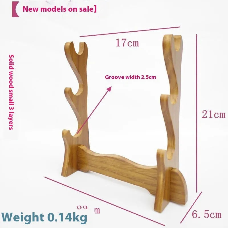 Handmade wooden wall bracket with multiple shelf layers in a Chinese decorative style