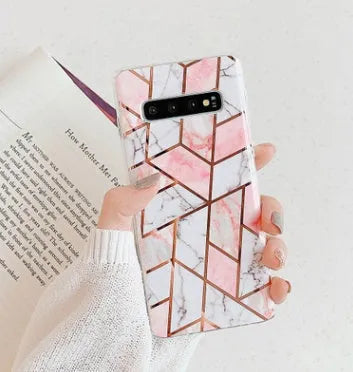 Electroplated marble mobile phone case in various colours for Huawei and Samsung smartphones