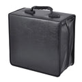 Black oxford cloth CD DVD storage organiser bag with zipper and top carry strap.