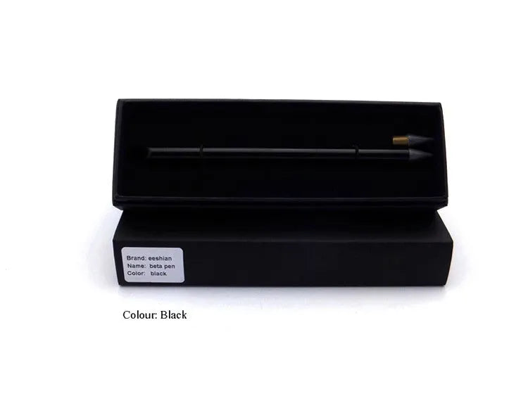 Inkless metal pen with alloy steel nib in choice of black, blue, gold, rose gold or silver colours