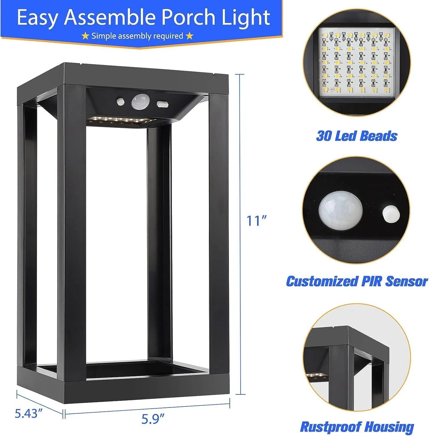 Modern Chinese design solar outdoor wall lamp with IP65 waterproof rating for garden installation