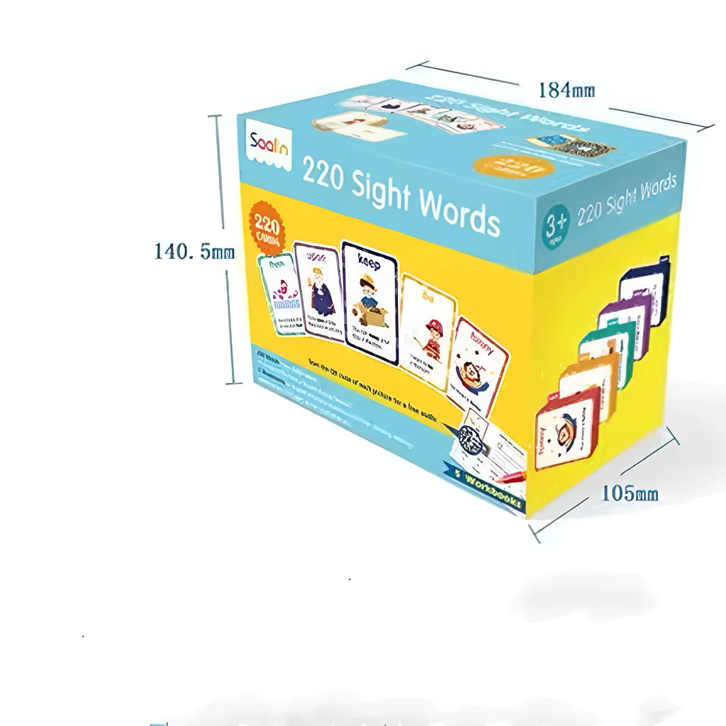 220 high-frequency word card set with five workbooks for early childhood education