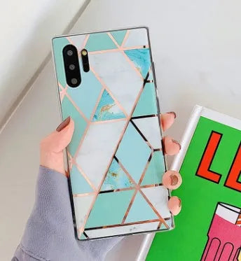 Electroplated marble mobile phone case in various colours for Huawei and Samsung smartphones
