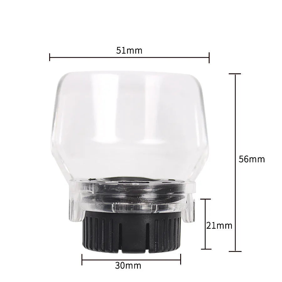 Transparent plastic safety cover for Delta grinding equipment with 17.5-19mm thread port