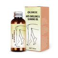 50ml bottle of moisturising essential oil with botanical extracts for body skin care and leg massage