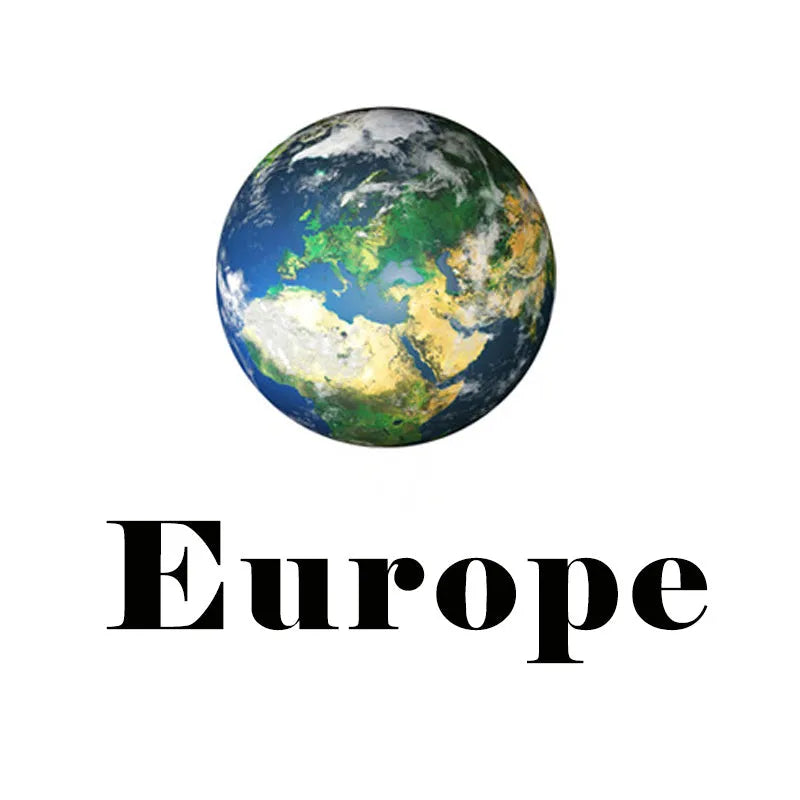 Glow in the dark 3D Earth planet wall sticker in three size options on a dark background