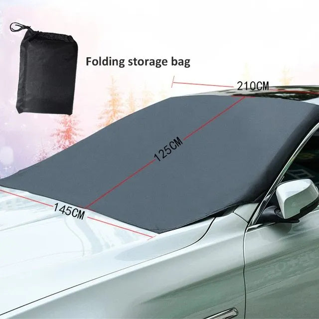 Black rubber Oxford cloth windshield ice and snow gown car cover pair