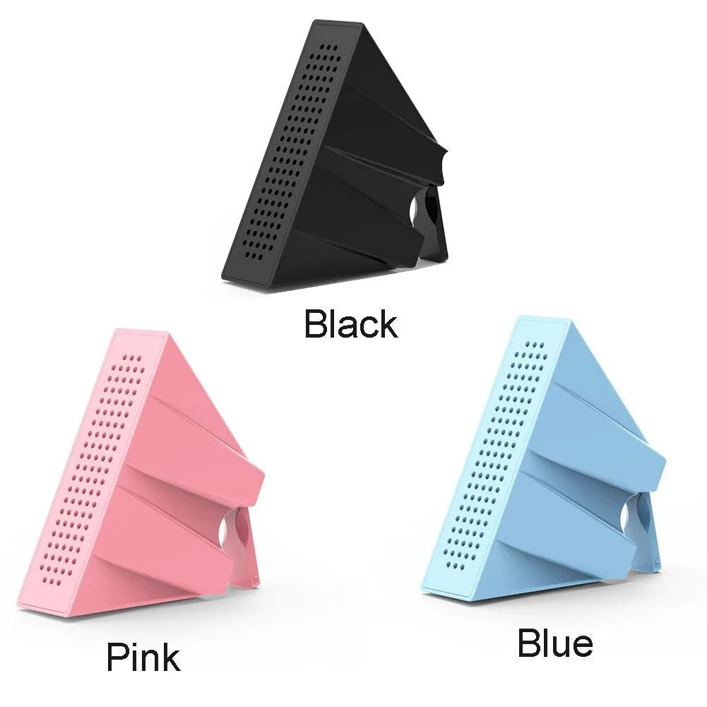 Mini desktop phone amplifier bracket for iPhones in black, blue, pink and orange colour options
