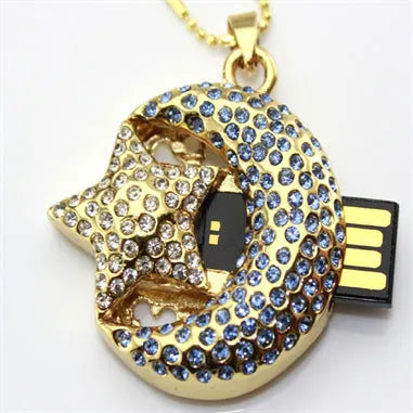 Metal jewellery-style Xingyue U Disk USB flash drive with creative design