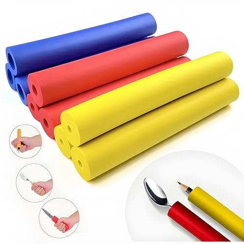 Pack of black rubber grip hose sleeves for utensil handles in two size options, 10mm and 18mm inner diameter.