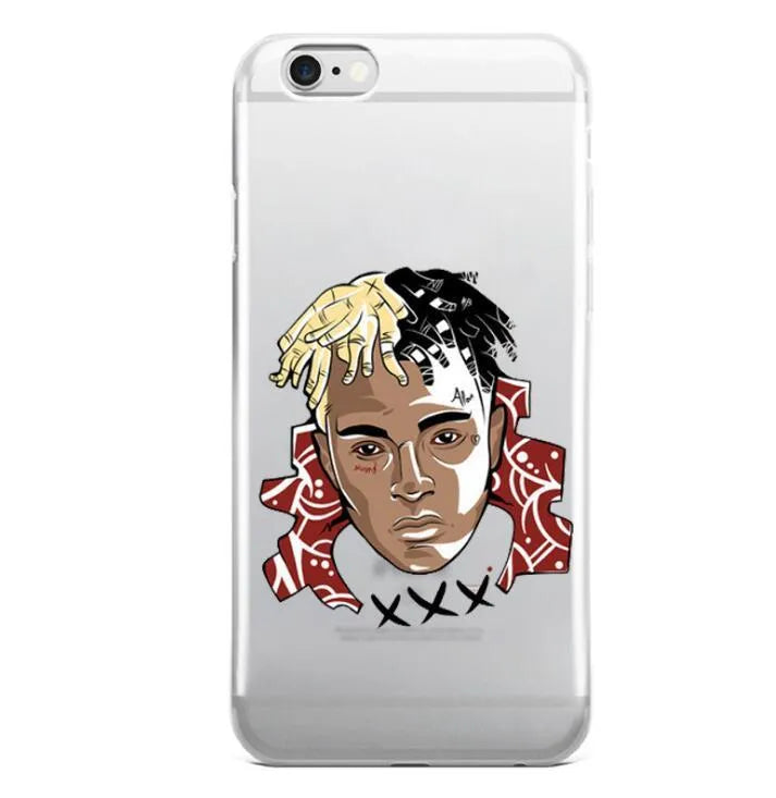 XXTENTACION design transparent iPhone case with patterned artwork and matte finish